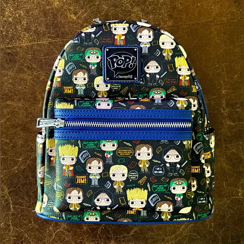 MWT Loungefly NBC The Office Dwight Shcrutte AOP Mini Backpack